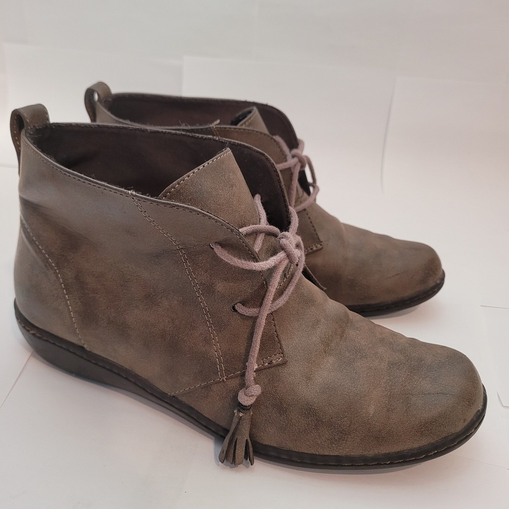 Hush Puppies Soft Style Ankle Boots Women 8 Brown Moyen Tassel HSS1368-252 - Picture 2 of 15